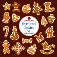 Christmas gingerbread cookie and biscuit set
