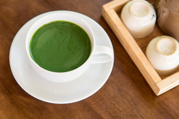 Hot green tea matcha