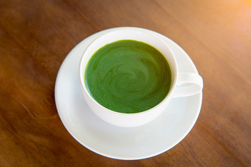 Hot green tea matcha