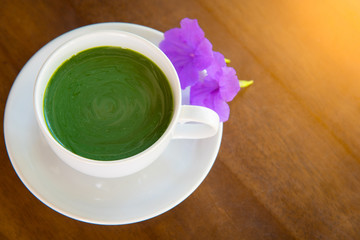 Hot green tea matcha