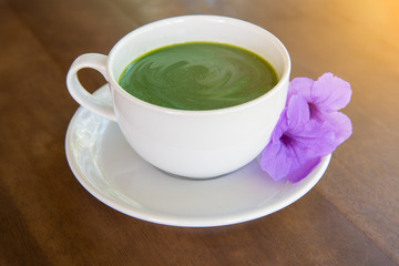 Hot green tea matcha