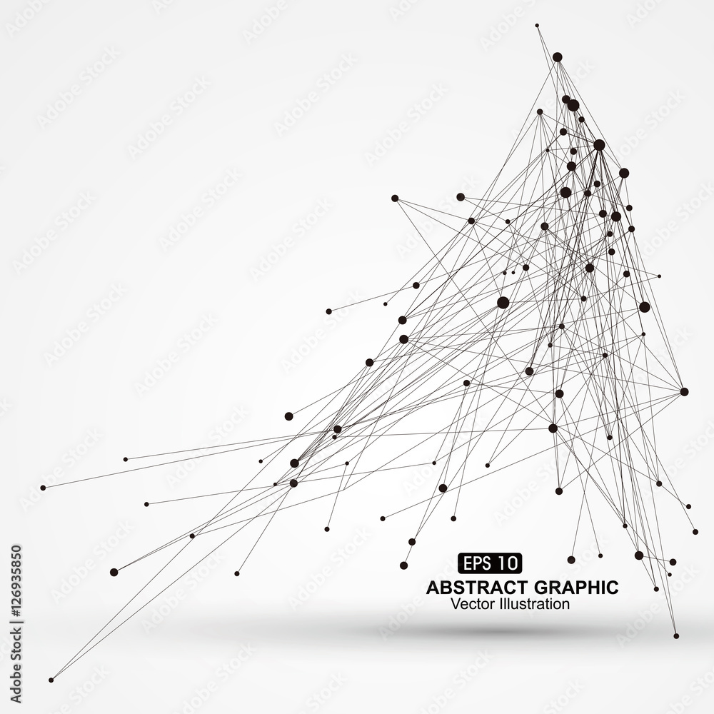 Poster dot and line consisting of abstract graphics.