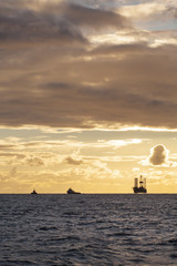 Vertical photo of the offshore oil and gas installation