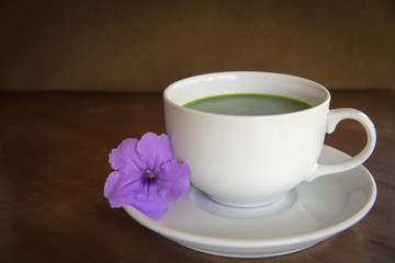 Hot green tea matcha