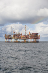 Vertical photo of the offshore oil and gas installation