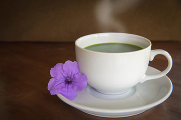 Hot green tea matcha