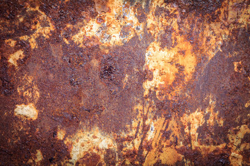 Rusty metal texture or rusty metal background. Rusty metal is caused by moisture in the air. Grunge retro vintage of rusty metal plate. Abstract rusty metal for design with copy space.