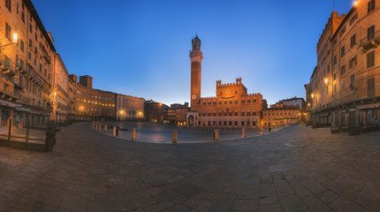 Italy. Sienna. Piazza del Campo in the morning