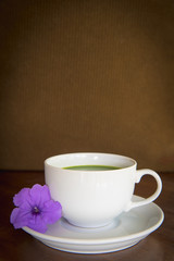 Hot green tea matcha