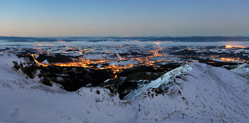 Fototapeta premium Zakopane at night - aerial view