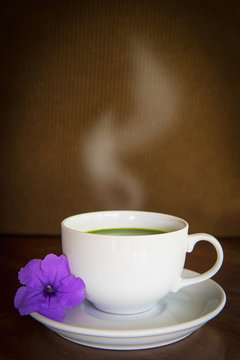 Hot green tea matcha