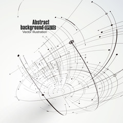 Point and curve constructed the sphere wireframe, technological sense abstract illustration.