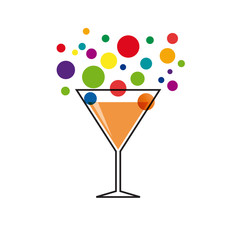 Vector fizzy cocktail in abstract shape