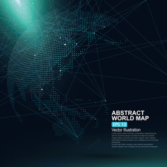 Three-dimensional abstract planet, Dot world map consisting of, representing the global,   Global network connection,international meaning. © liuzishan