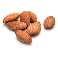 almond nuts isolated on white background close up