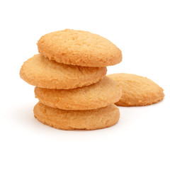 stacked short pastry cookies isolated on white background