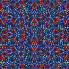 Ornate floral seamless texture, endless pattern with vintage mandala elements.