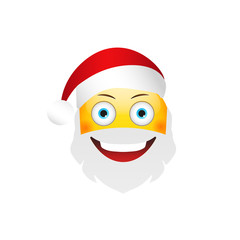 Emoji Santa Claus. Winter Holidays Emoticon. Smile Character