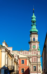 Ratusz or Town Hall on Rynek Wielki Square in Zamosc, Poland - obrazy, fototapety, plakaty