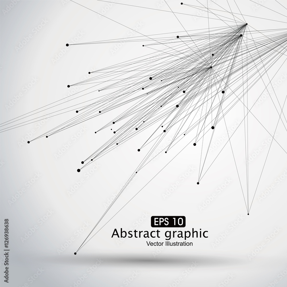 Poster dot and line consisting of abstract graphics.