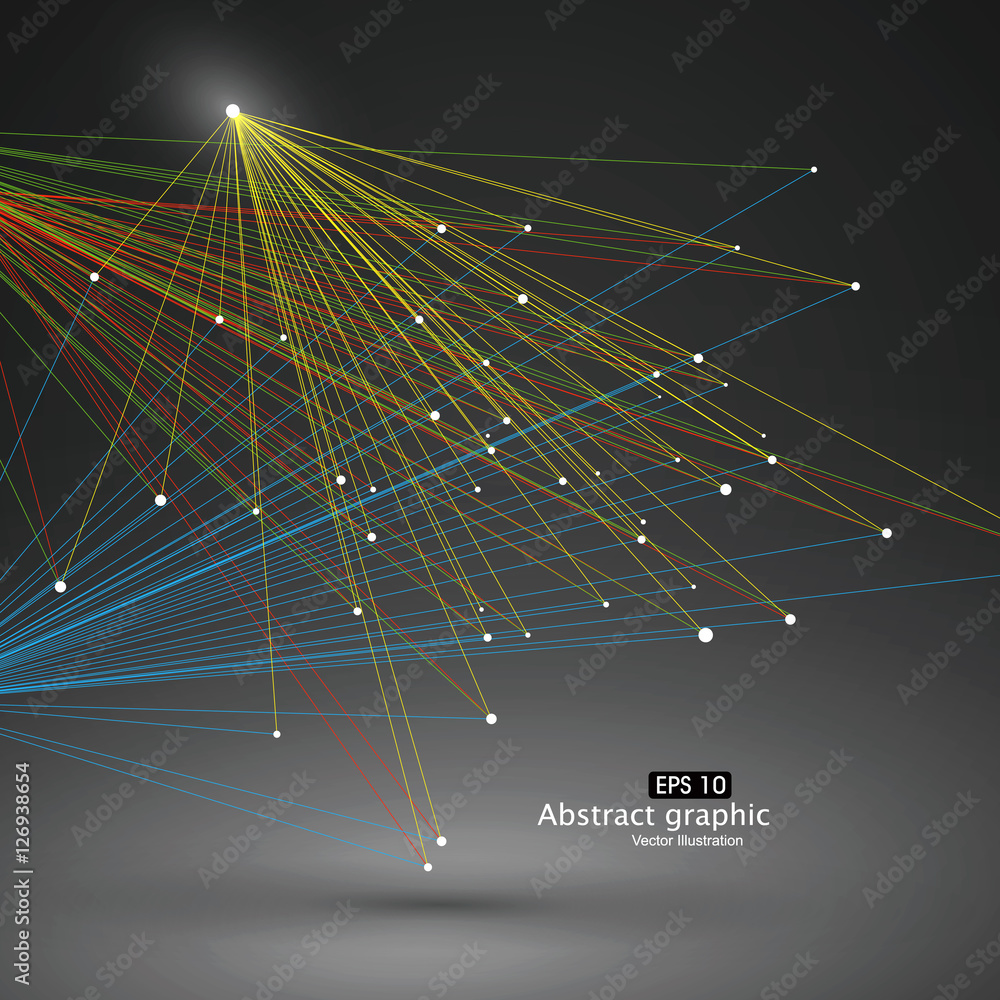Poster dot and line consisting of abstract graphics.