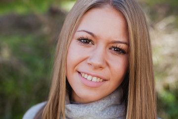 Cool blonde girl with a beautiful hair