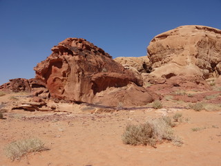 Jordanie, Wadi Rum : entre dune de sable et roche