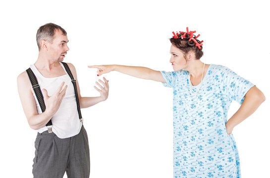 Jealous woman quarrel with her husband