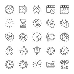 time thin line icons