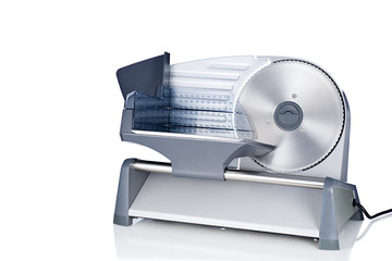 Domestic food slicer front view isolated on white background