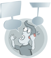 man having conversation on the phone roaming 