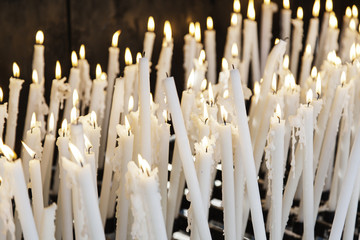 White lit candles