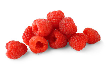 Fresh raspberries, isolated on white