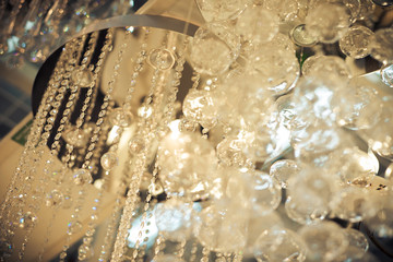 Vintage crystal lamp details