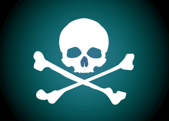 skull and bones pirate flag vector