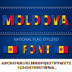 Moldova Flag Font