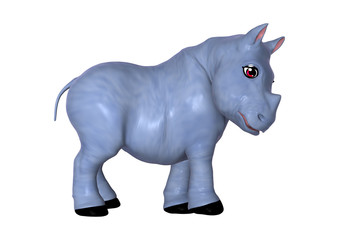 Obraz premium 3D Rendering Blue Rhino on White