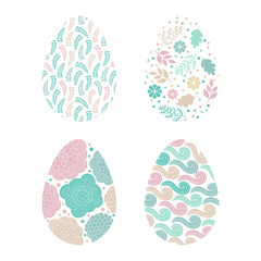 Set of Easter eggs with patterns