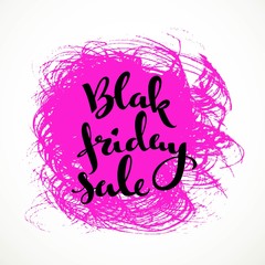 Black friday sale  calligraphic inscription on a pink textured b