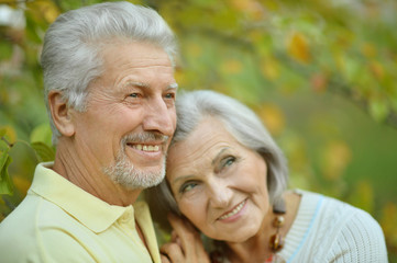 Mature couple in spring park