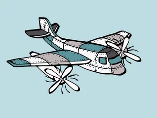 Fototapeten Vliegtuig met twee propellers © emieldelange