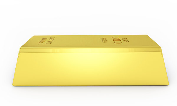 3d Render Gold Bars On White Background