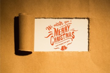 Christmas Message on Paper background Design