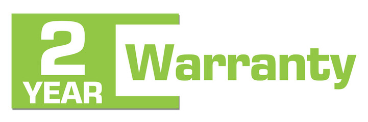 Two Year Warranty Green Stripe Horizontal 