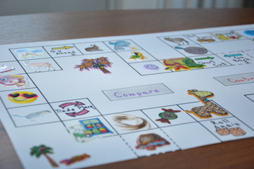 animal english stickers game on paper
