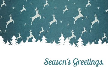 Flying Deer Design and Message on Grey Background