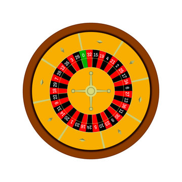 Casino roulette wheel. 3d Vector colorful illustration.