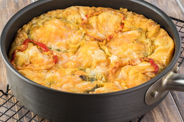 Bell pepper cheese focaccia bread.