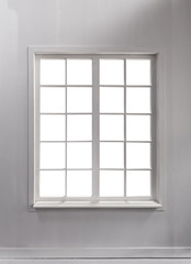 Windows in a white room and white background