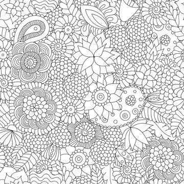 Doodle pattern black and white
